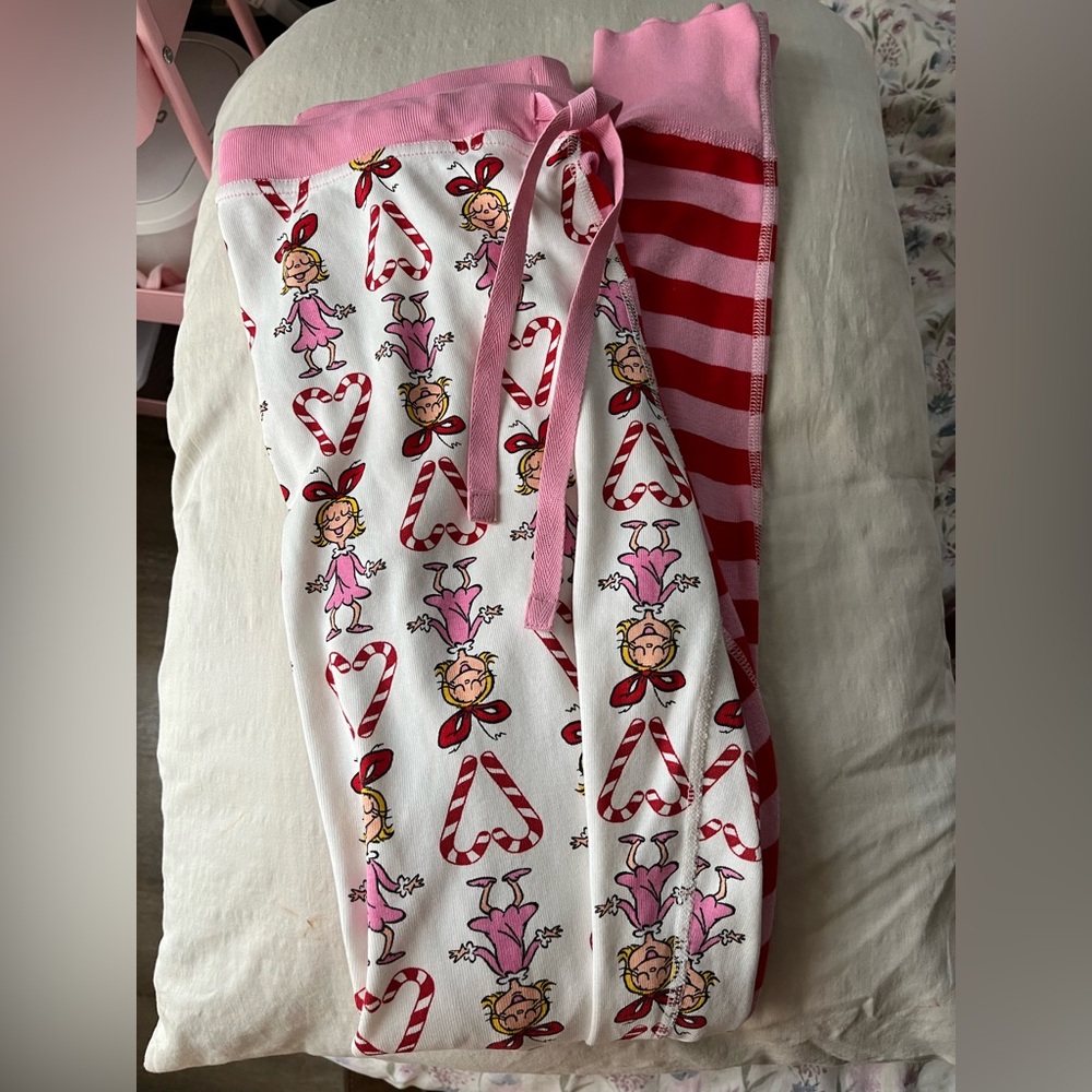 Hanna Andersson Women’s medium Pink and Red Striped Pajama Bottoms